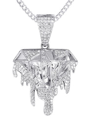 14K White Gold Diamond Drip Necklace | 1.85 Carats