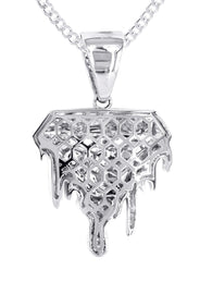 14K White Gold Diamond Drip Necklace | 1.85 Carats