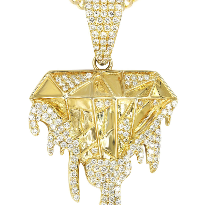 14K Yellow Gold Diamond Drip Necklace | 1.85 Carats