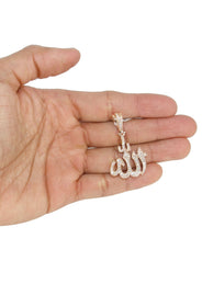 14K Rose Gold Diamond Allah Necklace | 1.25 Carats