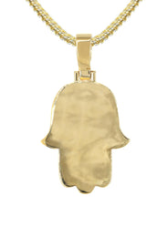 14K Yellow Gold Diamond Hamsa Necklace | 2.5 Carats