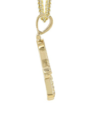 14K Yellow Gold Diamond Hamsa Necklace | 2.5 Carats