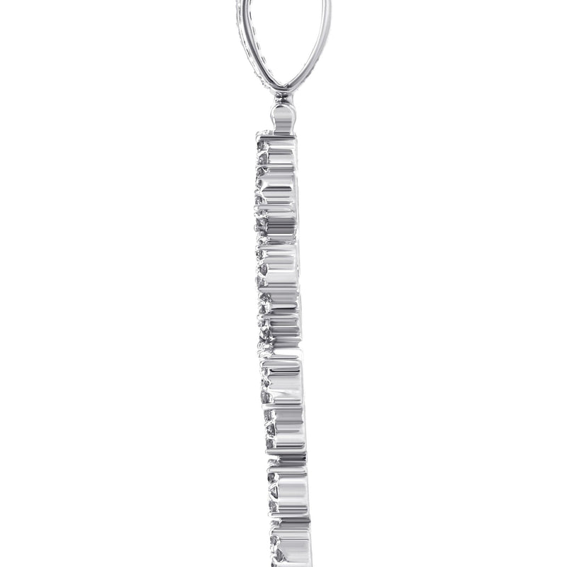 14K White Gold Diamond Ankh Necklace | 1.75 Carats