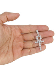 14K White Gold Diamond Ankh Necklace | 1.75 Carats