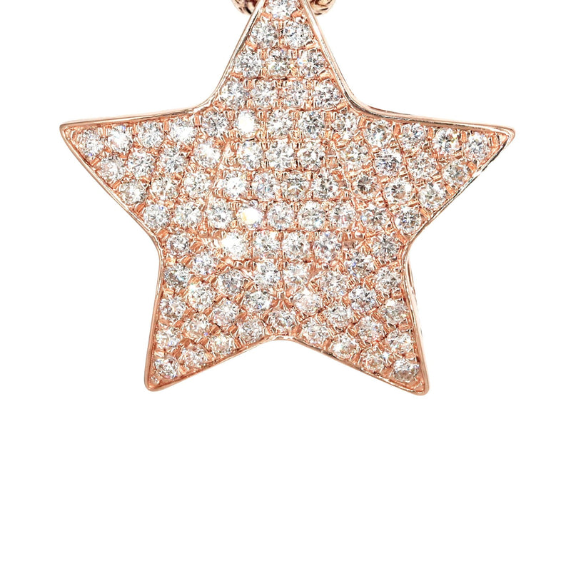 14K Rose Gold Diamond Star Necklace | 1.65 Carats
