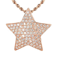 14K Rose Gold Diamond Star Necklace | 1.65 Carats