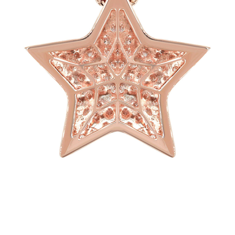 14K Rose Gold Diamond Star Necklace | 1.65 Carats
