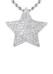 14K White Gold Diamond Star Necklace | 1.65 Carats
