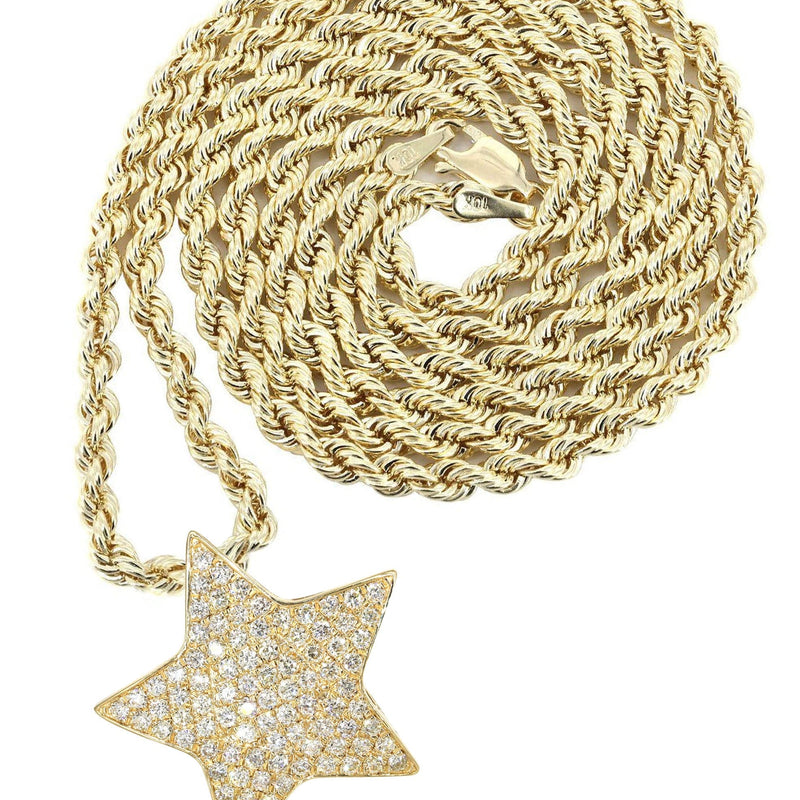 14K Yellow Gold Diamond Star Necklace | 1.65 Carats