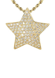 14K Yellow Gold Diamond Star Necklace | 1.65 Carats