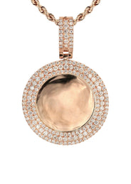 14K Rose Gold Diamond Round Picture Pendant Necklace | 2.75 Carats | Appx. 22.9 Grams