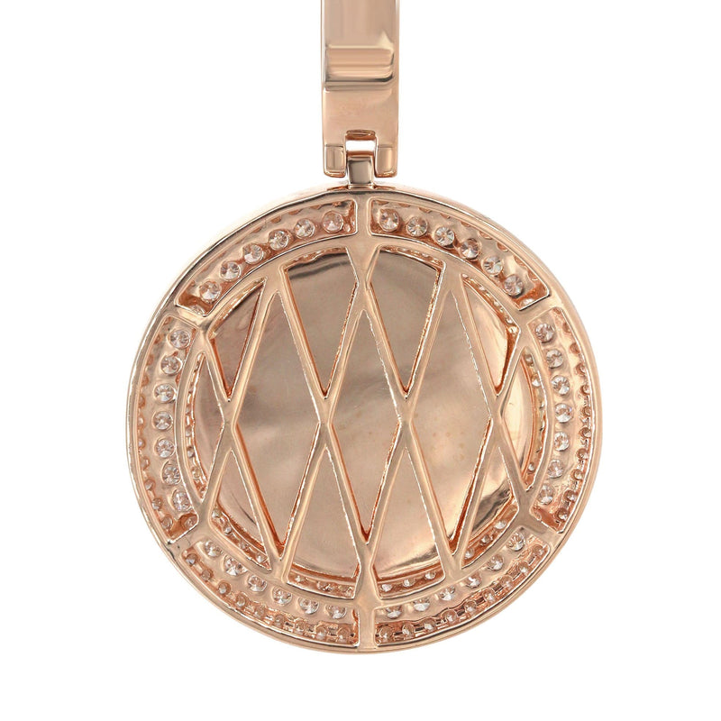 14K Rose Gold Diamond Round Picture Pendant Necklace | 2.75 Carats | Appx. 22.9 Grams