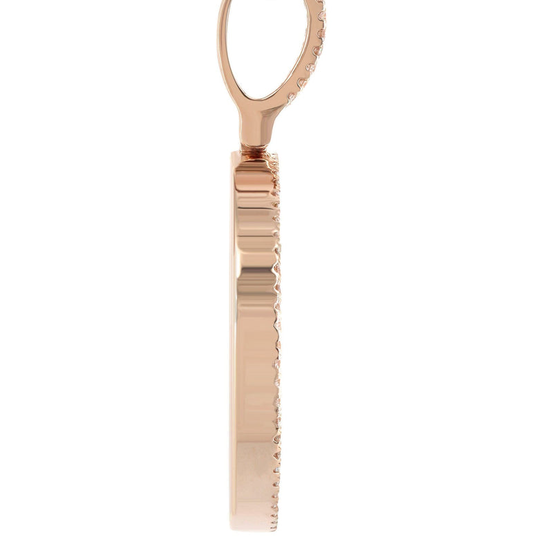 14K Rose Gold Diamond Round Picture Pendant Necklace | 2.75 Carats | Appx. 22.9 Grams