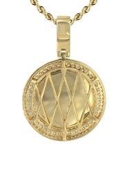 14K Yellow Gold Diamond Round Picture Pendant Necklace | 2.75 Carats | Appx. 22.9 Grams