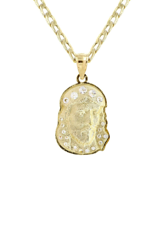 10K Gold Necklace & Gold Jesus Piece Necklace | 6.14 Grams