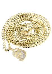 10K Gold Necklace & Gold Jesus Piece Necklace | 6.14 Grams