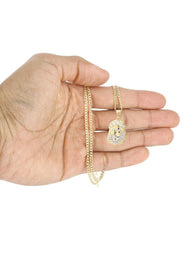 10K Gold Necklace & Gold Jesus Piece Necklace | 6.14 Grams