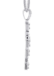 14K White Gold Diamond Cross Necklace | 2.68 Carats