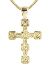 14K Yellow Gold Diamond Cross Necklace | 2.68 Carats