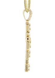 14K Yellow Gold Diamond Cross Necklace | 2.68 Carats