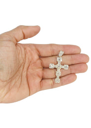 14K Yellow Gold Diamond Cross Necklace | 2.68 Carats