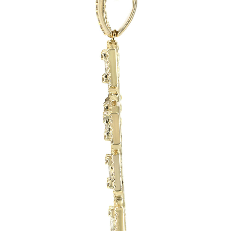 14K Yellow Gold Diamond Cross Necklace | 1.78 Carats