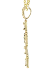 14K Yellow Gold Diamond Cross Necklace | 1.78 Carats