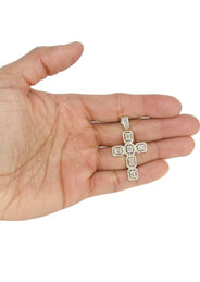 14K Yellow Gold Diamond Cross Necklace | 1.78 Carats