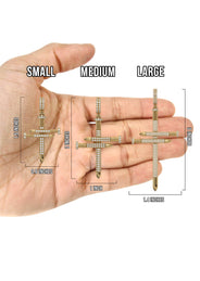 Men's VVS Lab Diamond Customizable White Nail Gold Cross Necklace Pendant