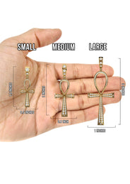 Men's VVS Lab Diamond Customizable Yellow Gold Ankh Necklace Pendant
