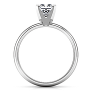 Solitaire Princess Cut Diamond Engagement Ring Comfort Fit  14K White Gold
