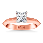 Solitaire Diamond Engagement Ring Knife Edge Princess Cut Diamond 14K Rose Gold