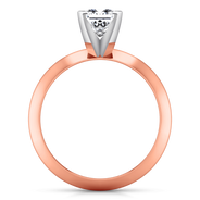 Solitaire Diamond Engagement Ring Knife Edge Princess Cut Diamond 14K Rose Gold