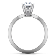 Solitaire  Princess Cut Diamond Engagement Ring Knife Edge 14K White Gold