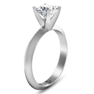 Solitaire  Princess Cut Diamond Engagement Ring Knife Edge 14K White Gold