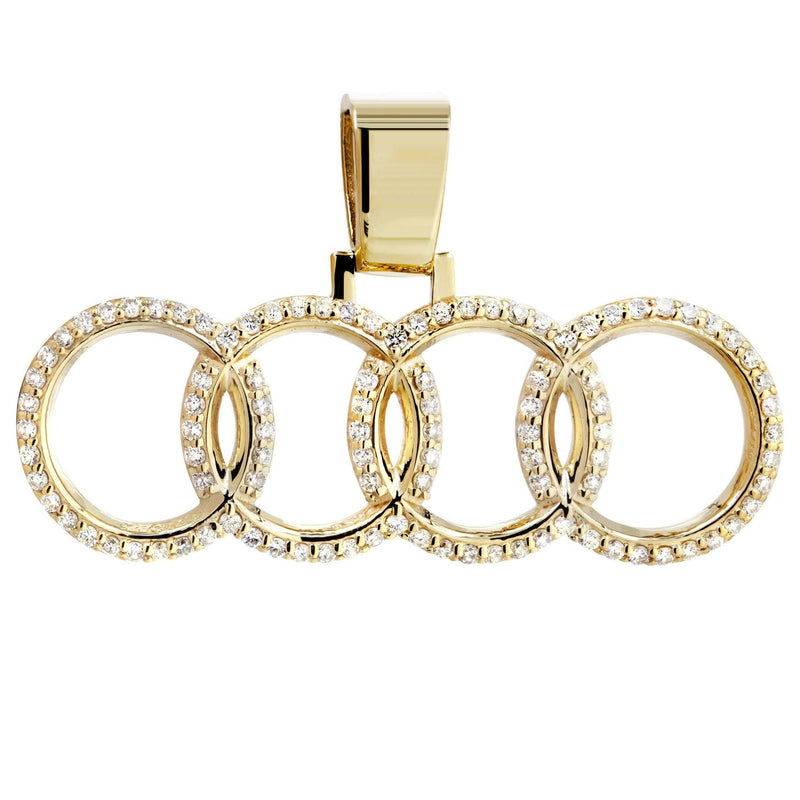 Four Rings Diamond Pendant | 2.20 Carats | Yellow Gold | 10 Grams