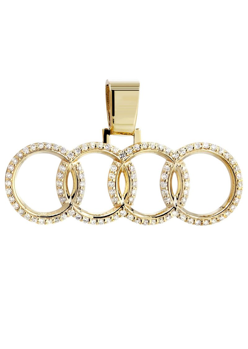 Four Rings Diamond Pendant | 2.20 Carats | Yellow Gold | 10 Grams