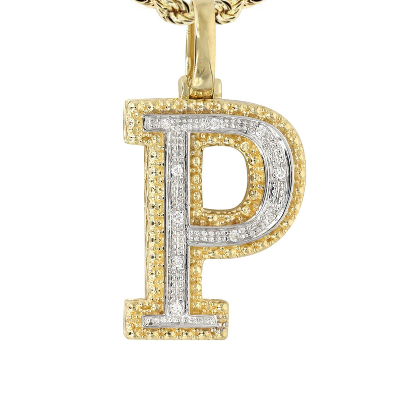 Diamond 10K Yellow Gold Letter "P" Necklace | Appx. 13.5 Grams