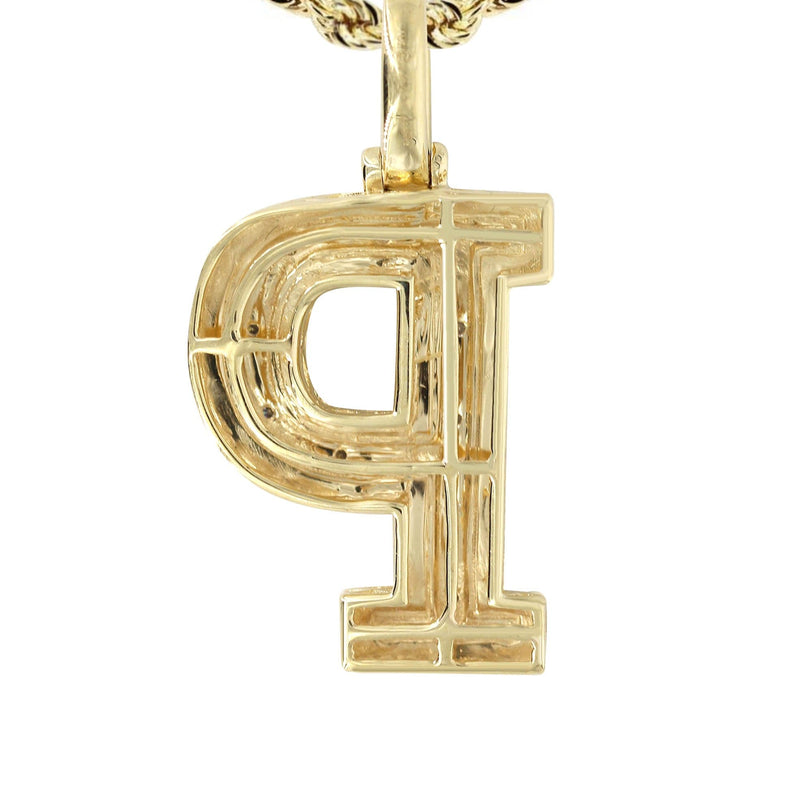 Diamond 10K Yellow Gold Letter "P" Necklace | Appx. 13.5 Grams