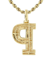 Diamond 10K Yellow Gold Letter "P" Necklace | Appx. 13.5 Grams