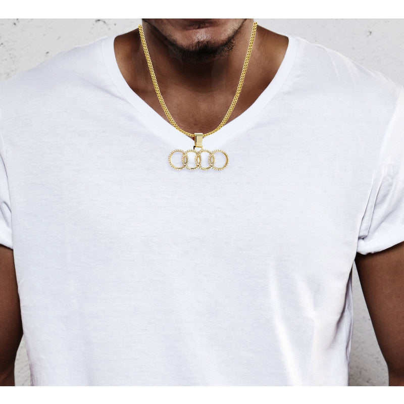 Four Rings Diamond Pendant | 2.20 Carats | Yellow Gold | 10 Grams