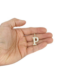 Diamond 10K Yellow Gold Letter "P" Necklace | Appx. 13.5 Grams