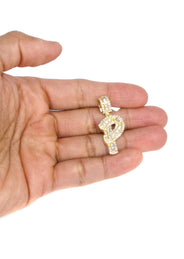 14K Yellow Gold Letter "P" Baguette Diamond Necklace | 1.72 Carats