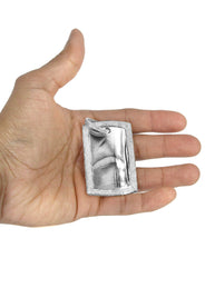 10K White Gold Diamond Dog Tag Picture Pendant Necklace | Appx. 36 Grams