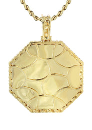 10K Yellow Gold Diamond Octagon Picture Pendant Necklace | Appx. 25 Grams