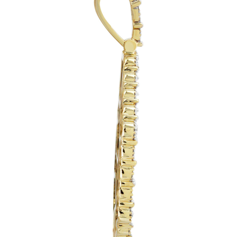 10K Yellow Gold Diamond Octagon Picture Pendant Necklace | Appx. 25 Grams
