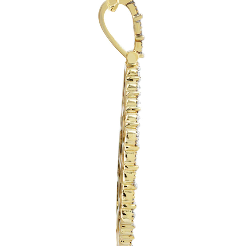 10K Yellow Gold Diamond Octagon Picture Pendant Necklace | Appx. 22 Grams