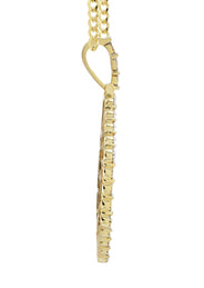 10K Yellow Gold Diamond Octagon Picture Pendant Necklace | Appx. 22 Grams