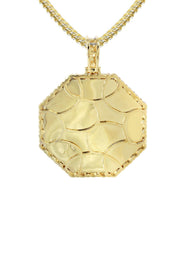 10K Yellow Gold Diamond Octagon Picture Pendant Necklace | Appx. 17 Grams