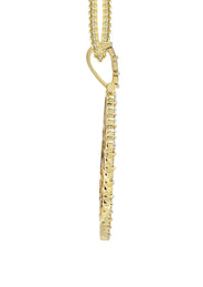 10K Yellow Gold Diamond Octagon Picture Pendant Necklace | Appx. 17 Grams